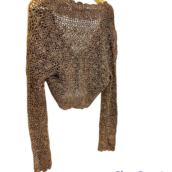 - KENZIE - front tie metallic shrug. - Picture 7 of 10